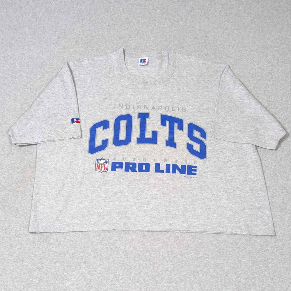 VTG 90's Indianapolis Colts Cropped Shirt Men's XL Russell Athletic USA Made